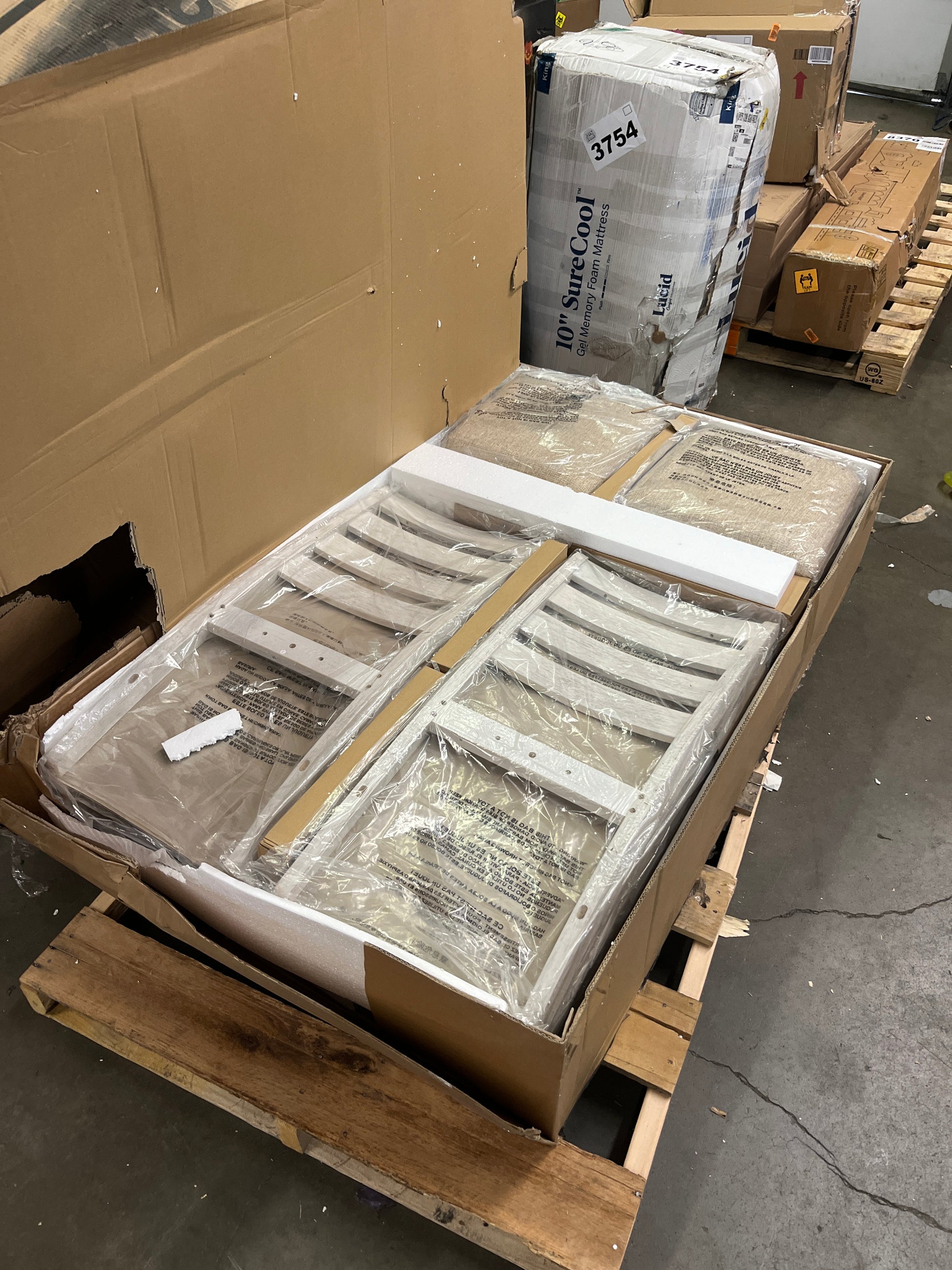 NEW - Signature Design by Ashley Skempton Cottage Dining Room Table Set with 6 Upholstered Chairs, Whitewash, 36inW x 60inD x 30inH - Retail $649