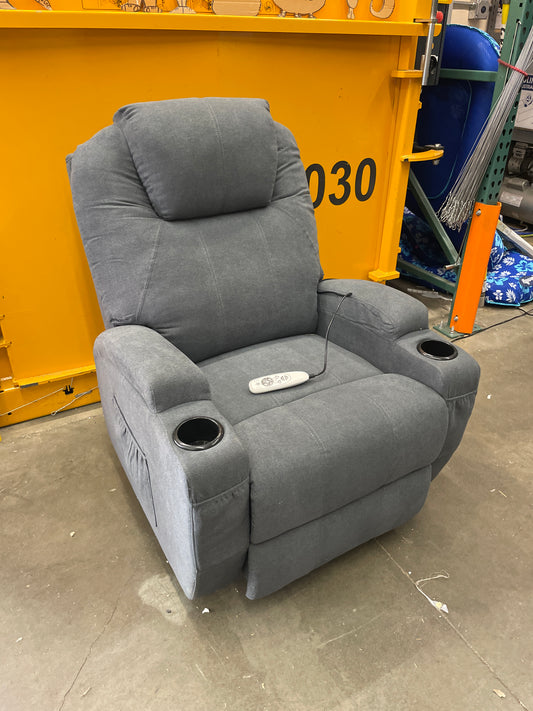 YITAHOME Power Lift Recliner Chair for Elderly, Electric Lift Chair with Heat and Massage, Fabirc Recliner Sofa with 2 Cup Holders, Side Pockets & Remote Control for Living Room,Grey - Retail $359