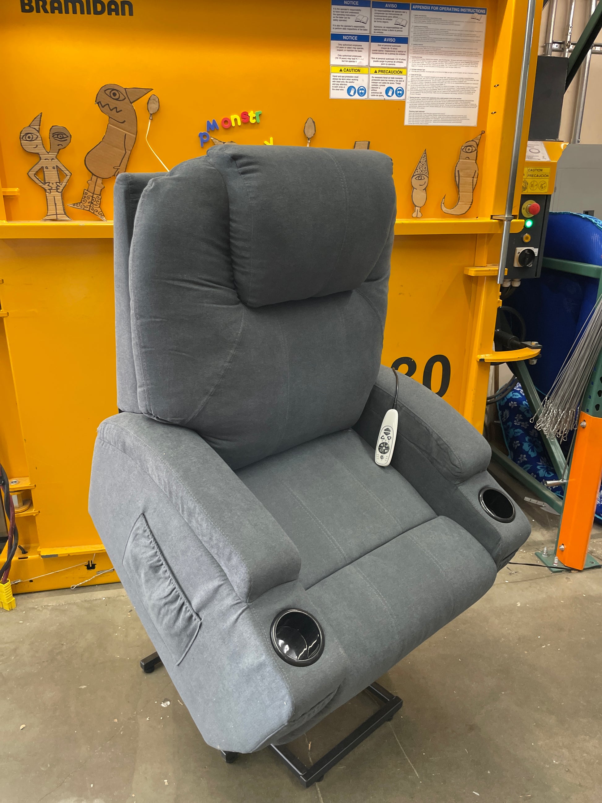 YITAHOME Power Lift Recliner Chair for Elderly, Electric Lift Chair with Heat and Massage, Fabirc Recliner Sofa with 2 Cup Holders, Side Pockets & Remote Control for Living Room,Grey - Retail $359