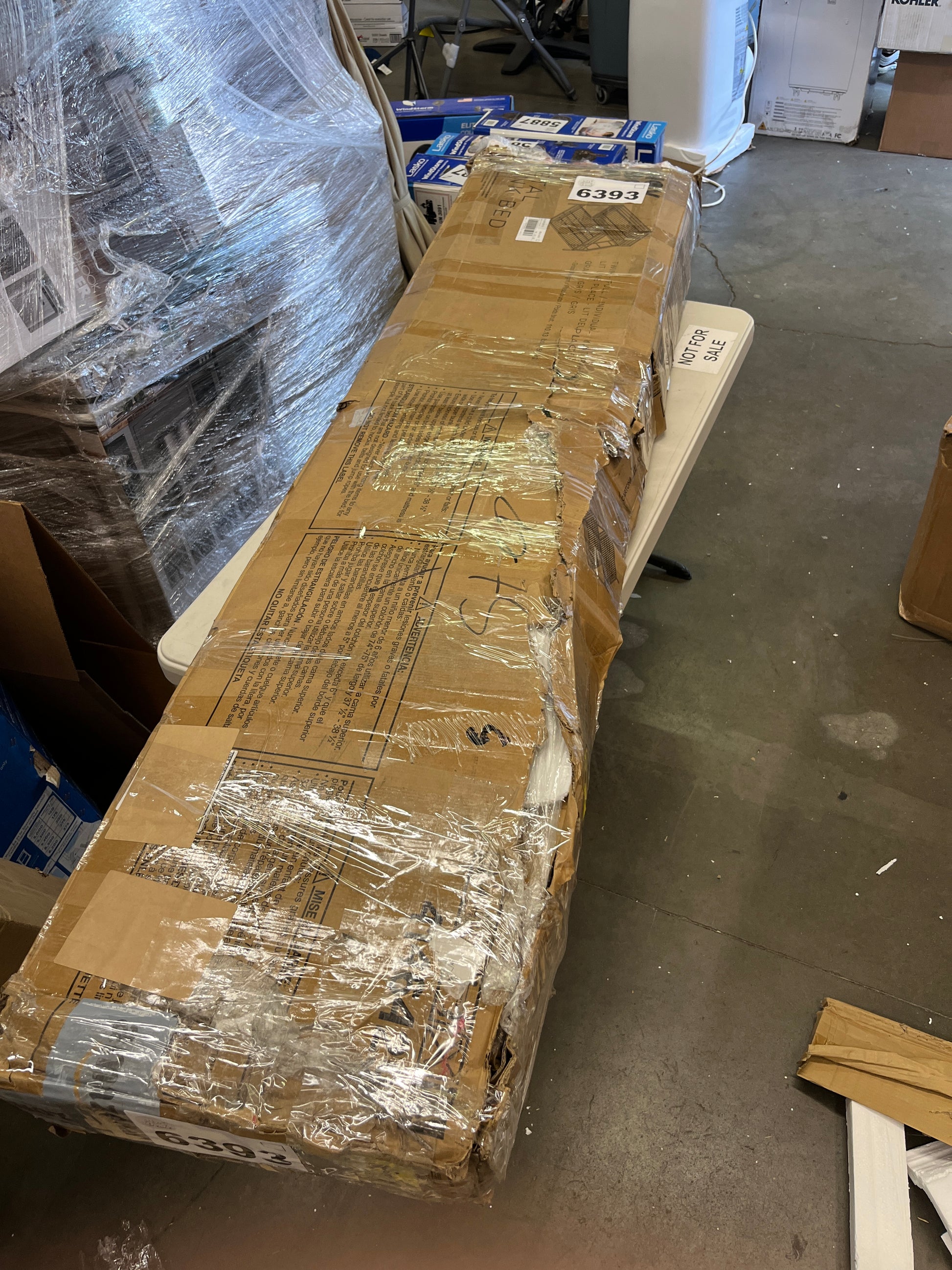 Novogratz Maxwell Metal Bunk Bed Frame for Kids and Teens, with Angled Ladder, High Guardrail and Metal Slats, No Boxspring Required, Underbed Storage Space, Twin-over-Full, Gray - Retail $229