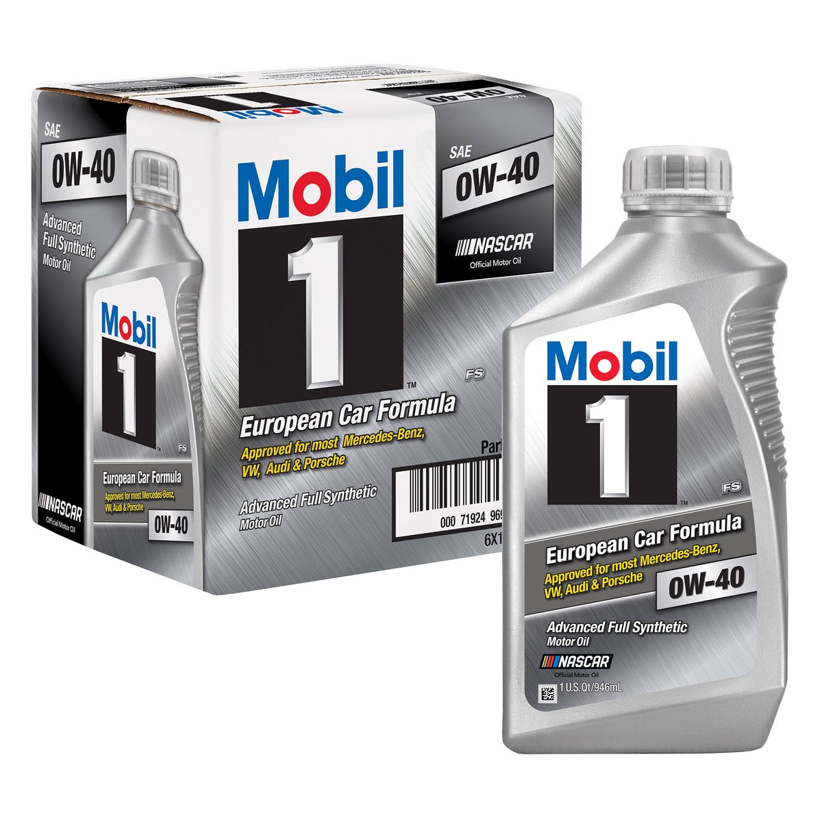 Mobil 1 0W-40 Full Synthetic Motor Oil, 1-Quart, 6-pack
