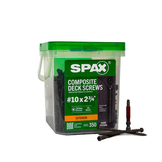 SPAX #10 x 2-3/4-in Composite Deck Screws, Dark Brown
