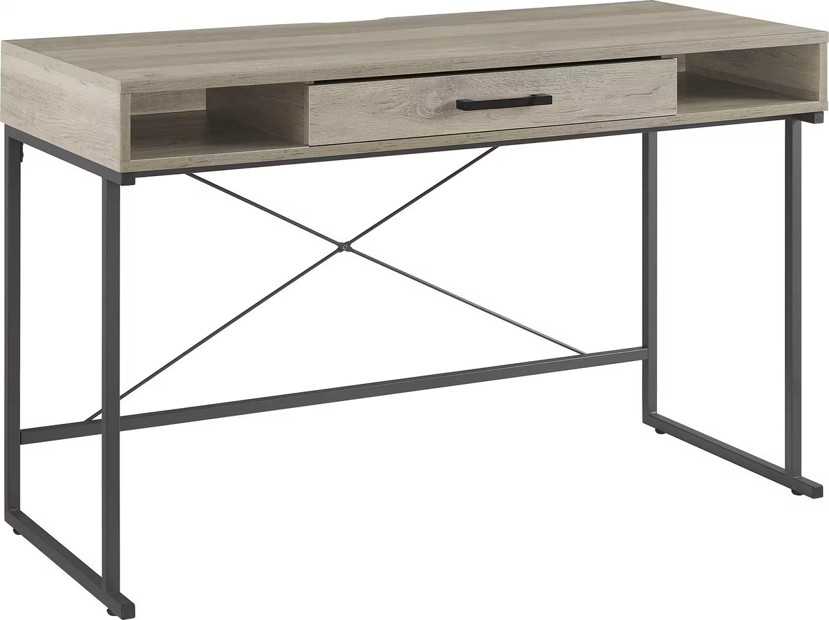 Insignia™ - Computer Desk with Drawer – 47" Wide - Dark Oak