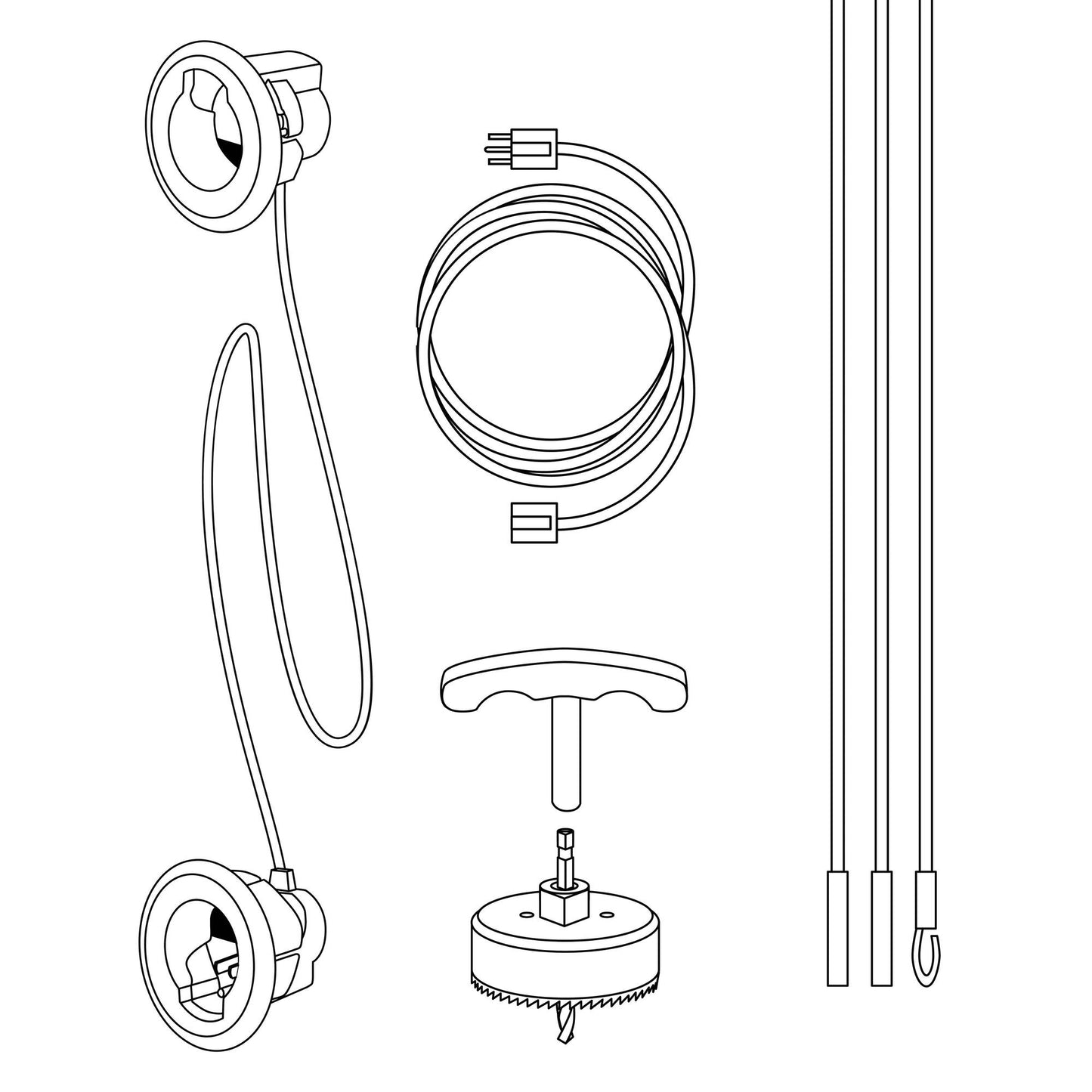 Sanus - In-Wall Cable Concealer Power Grommet Kit for Mounted TVs - White