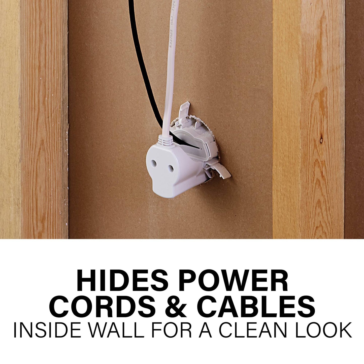 Sanus - In-Wall Cable Concealer Power Grommet Kit for Mounted TVs - White [70]