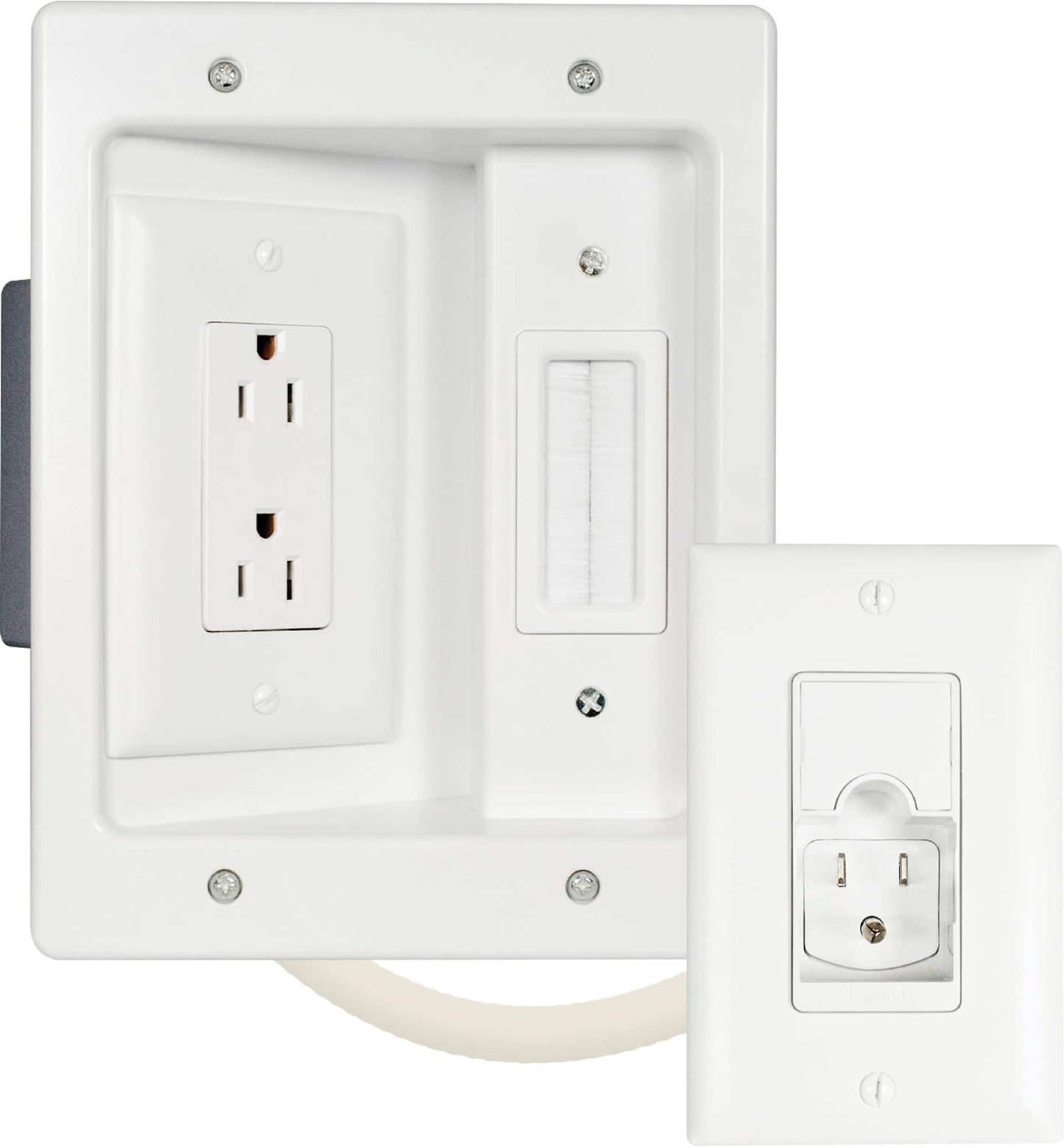 Sanus - In-Wall Cable Concealer Power Grommet Kit for Mounted TVs - White [70]