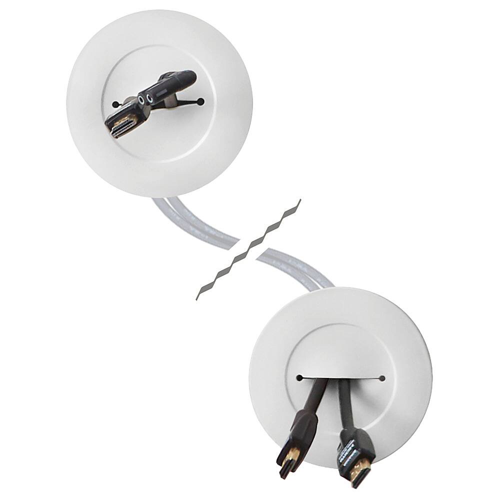 Sanus - In-Wall Cable Concealer Power Grommet Kit for Mounted TVs - White
