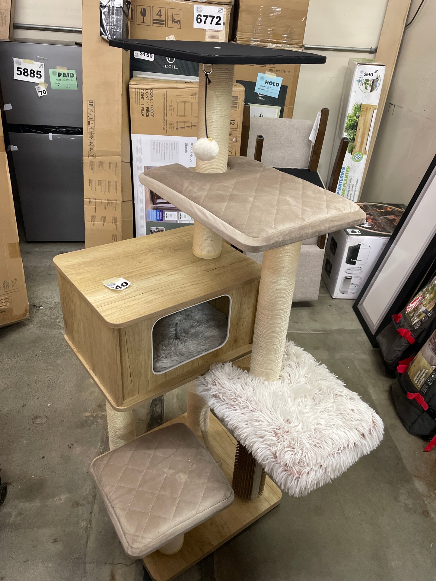 Catry Kasio 55 inch Brown Cat Tree, With 6 Levels and Large Condo - Retail $100