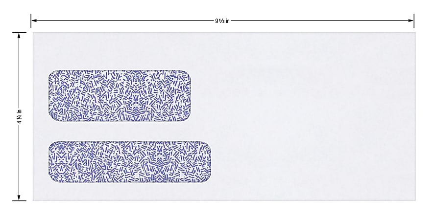 Office Depot® Brand #10 Security Envelopes, Double Window, 4-1/8" x 9-1/2", Clean Seal, White, Box Of 250