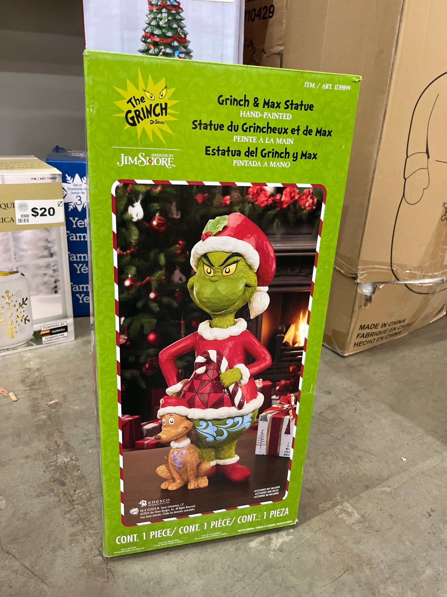 NEW - 50.8 cm (20 in.) Christmas Grinch and Max by Jim Shore - Retail $80
