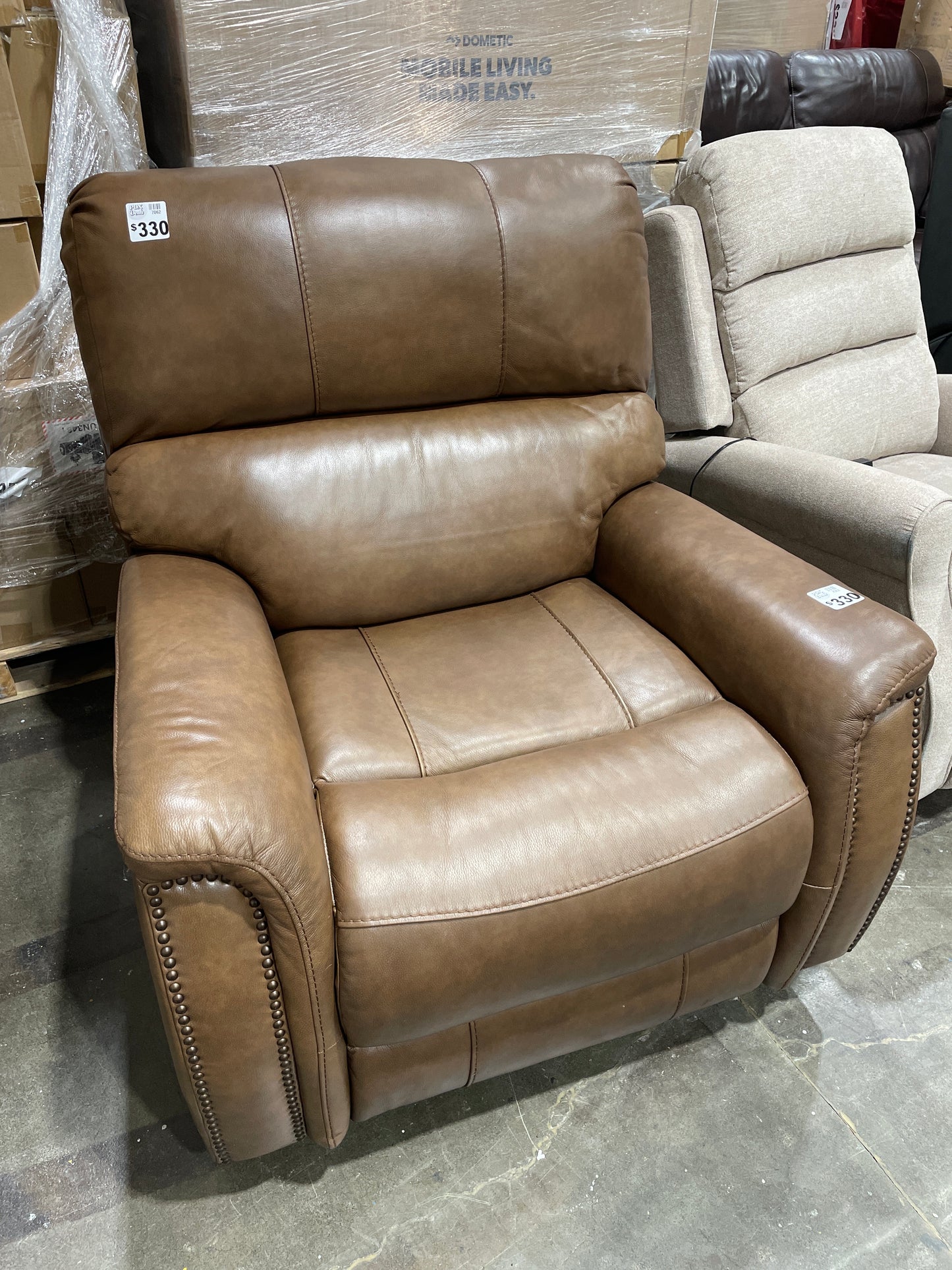 Barcalounger Presley Leather Power Rocker Recliner with Power Headrest