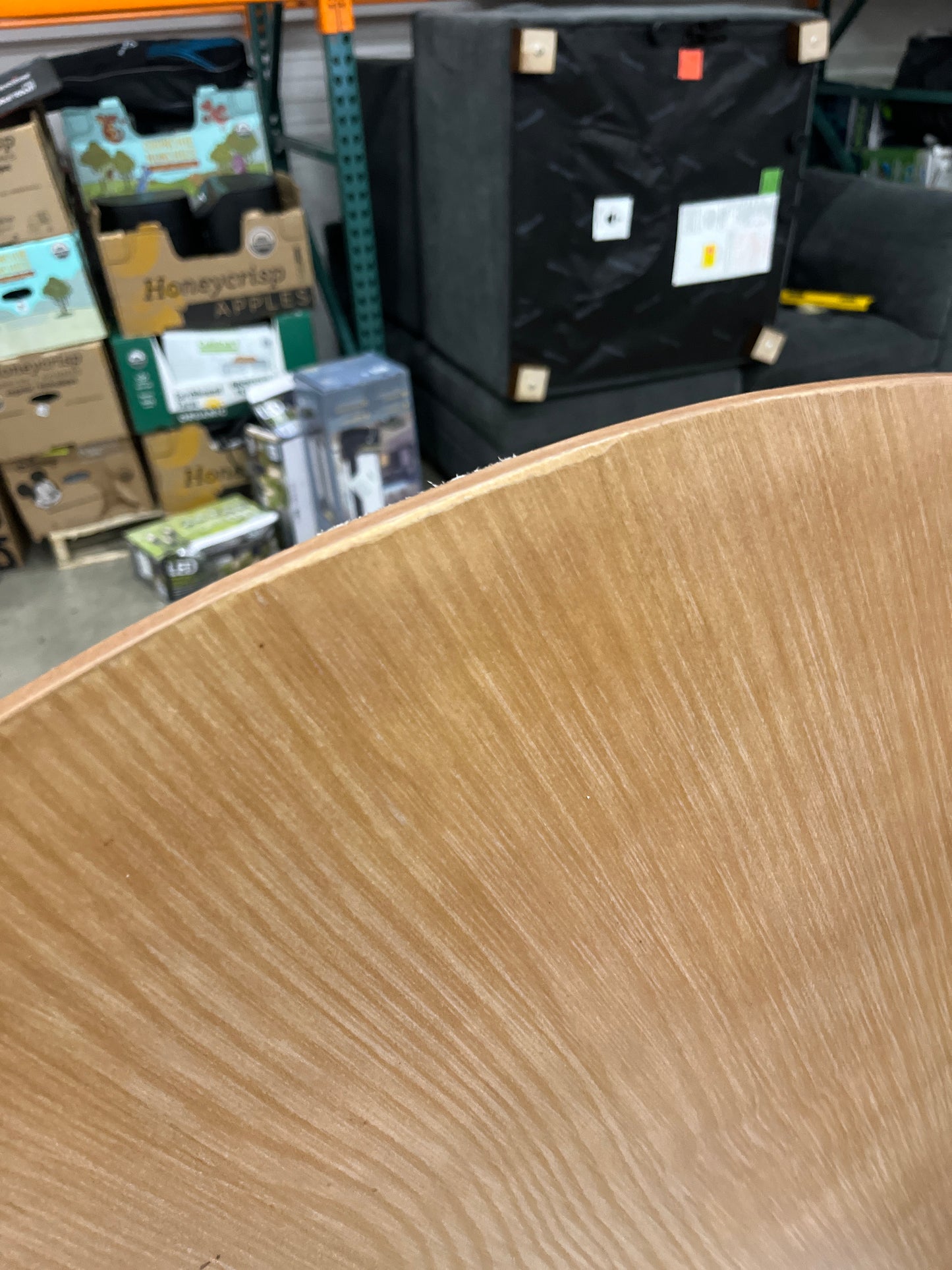 Walker Edison Scandinavian Slatted Wood Pedestal Base Dining Table, 48 Inch, Cerused White - Retail $399