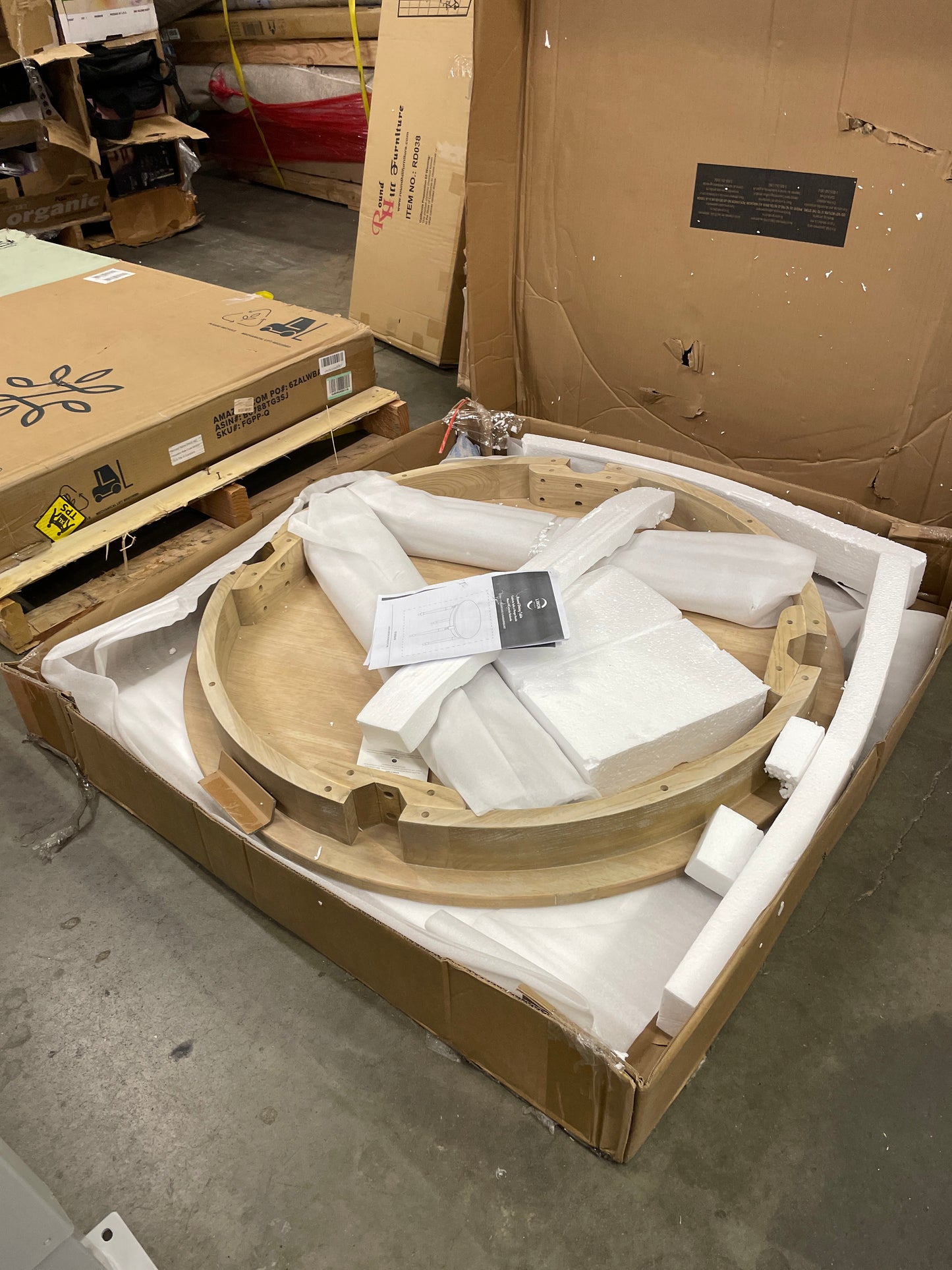 Linon Table, Light Natural Brown, 42 x 42 x 30 - Retail $373