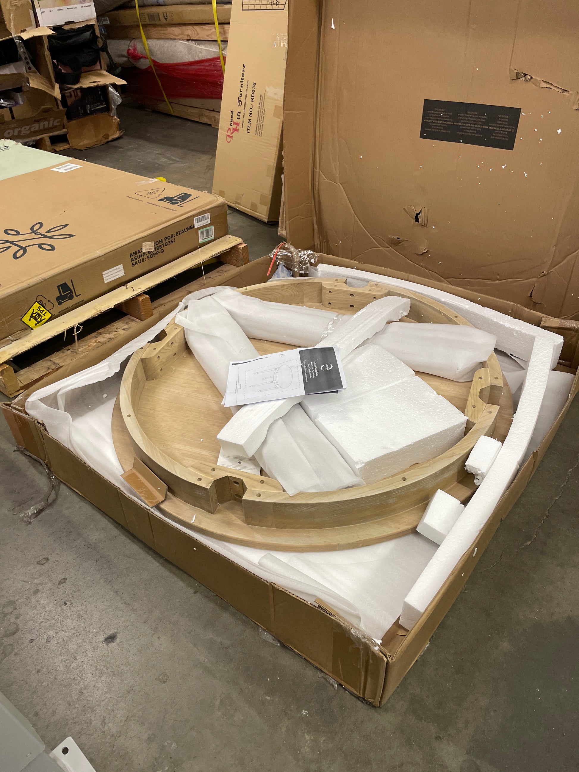 Linon Table, Light Natural Brown, 42 x 42 x 30 - Retail $373