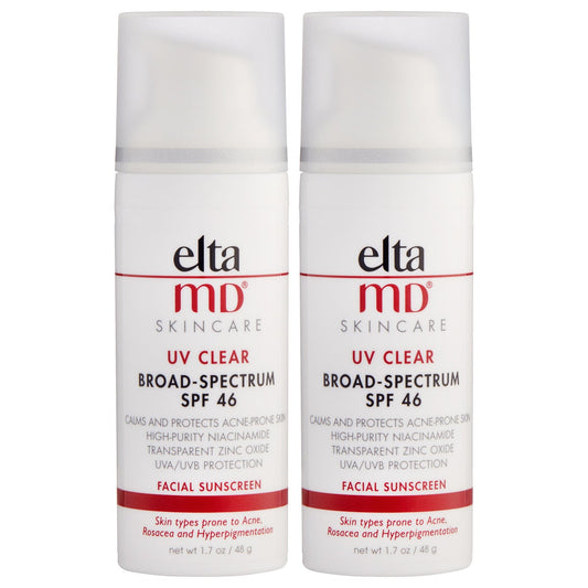 EltaMD UV Clear Broad-Spectrum Facial Sunscreen SPF 46 1.7 oz, 2-pack