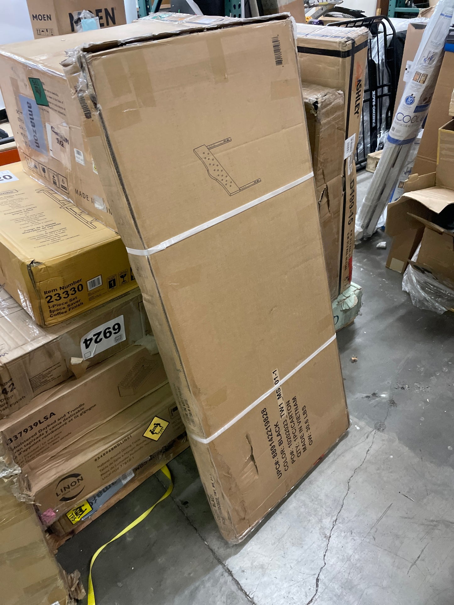 Flash Furniture Cambridge Tufted Upholstered Full Size Headboard in Black Fabric - Retail $147