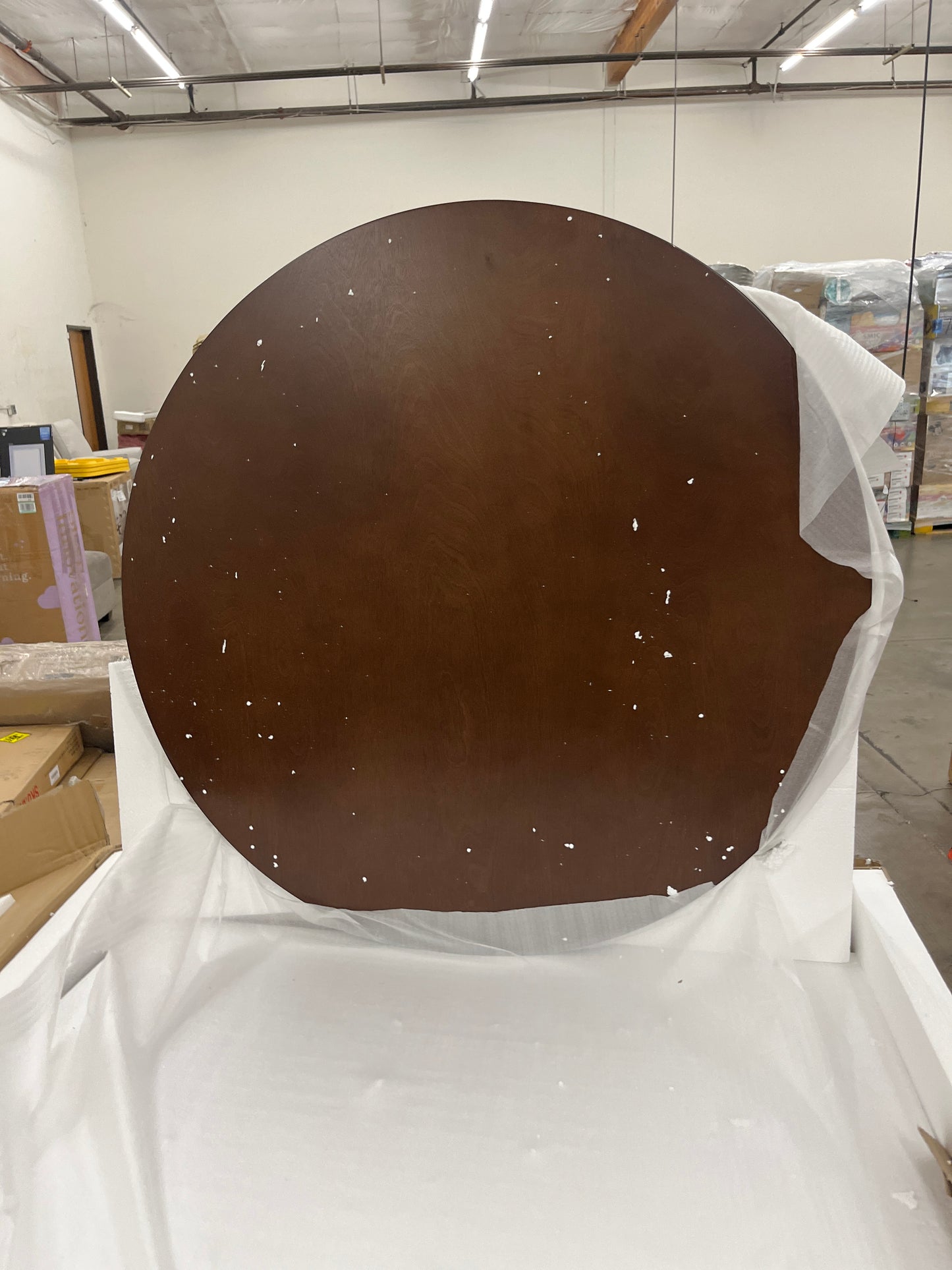 Crosley Furniture Landon Mid-Century Modern Round Wood Dining Table, Mahogany - Retail $319