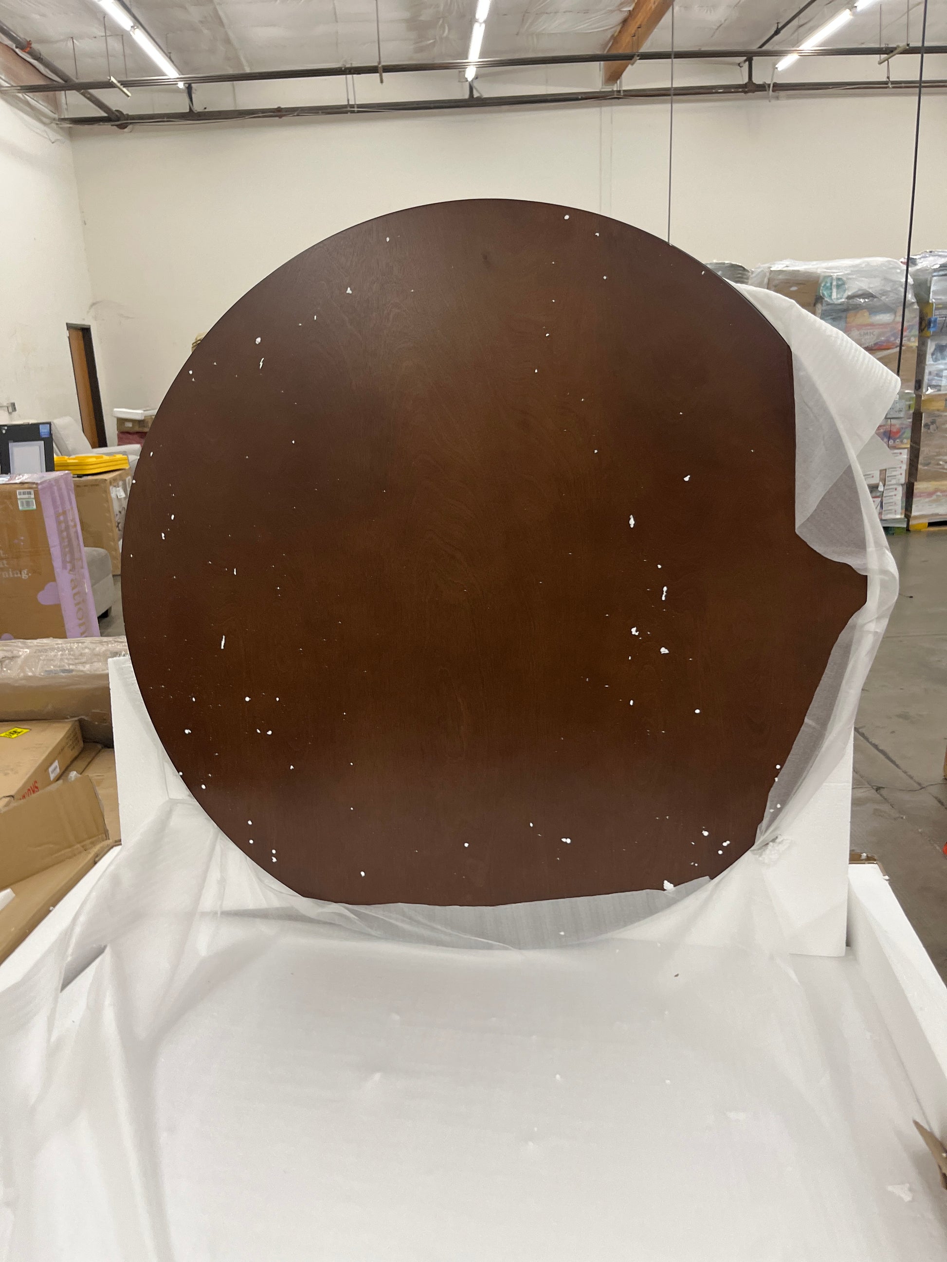 Crosley Furniture Landon Mid-Century Modern Round Wood Dining Table, Mahogany - Retail $319