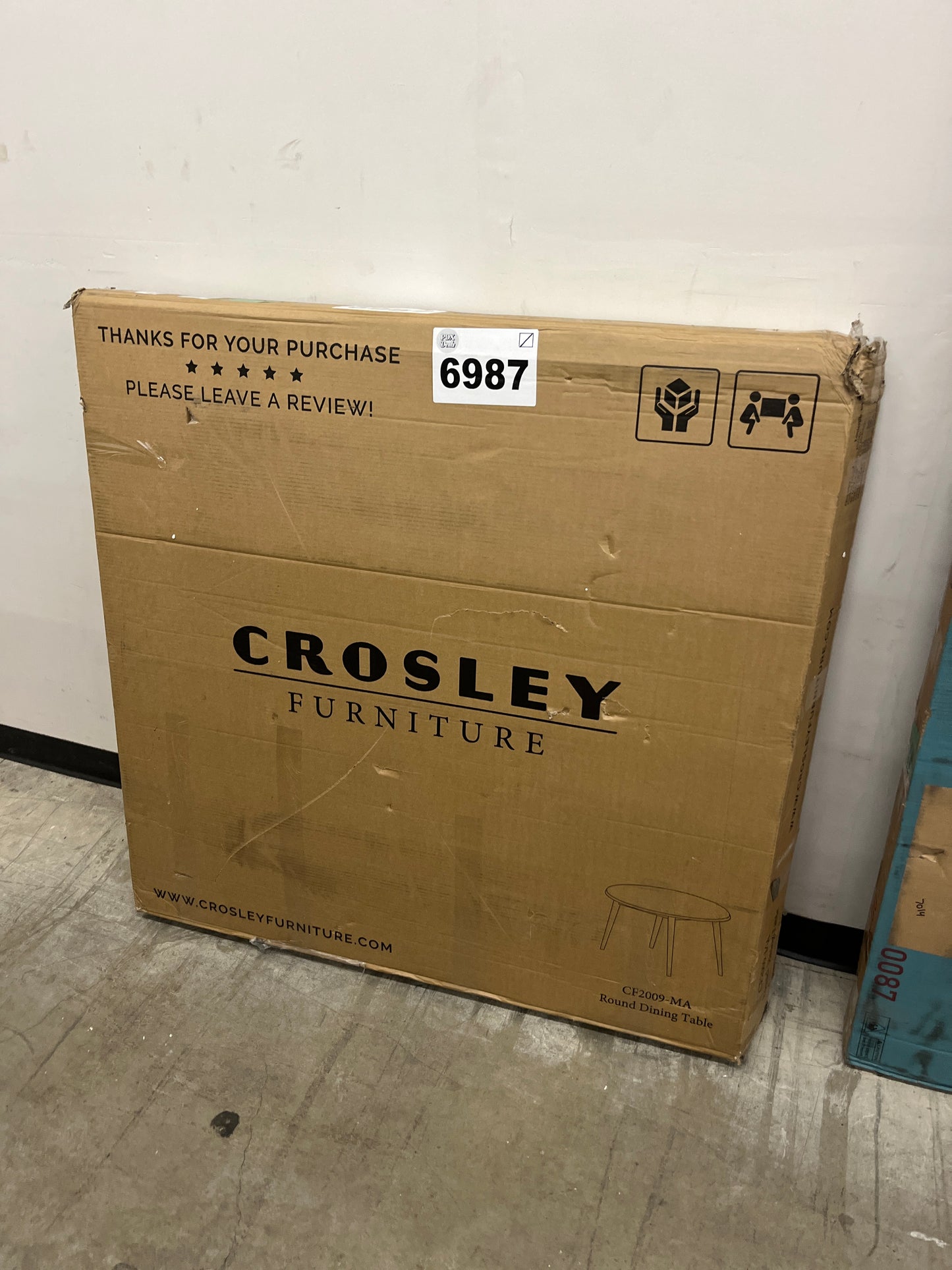 Crosley Furniture Landon Mid-Century Modern Round Wood Dining Table, Mahogany - Retail $319