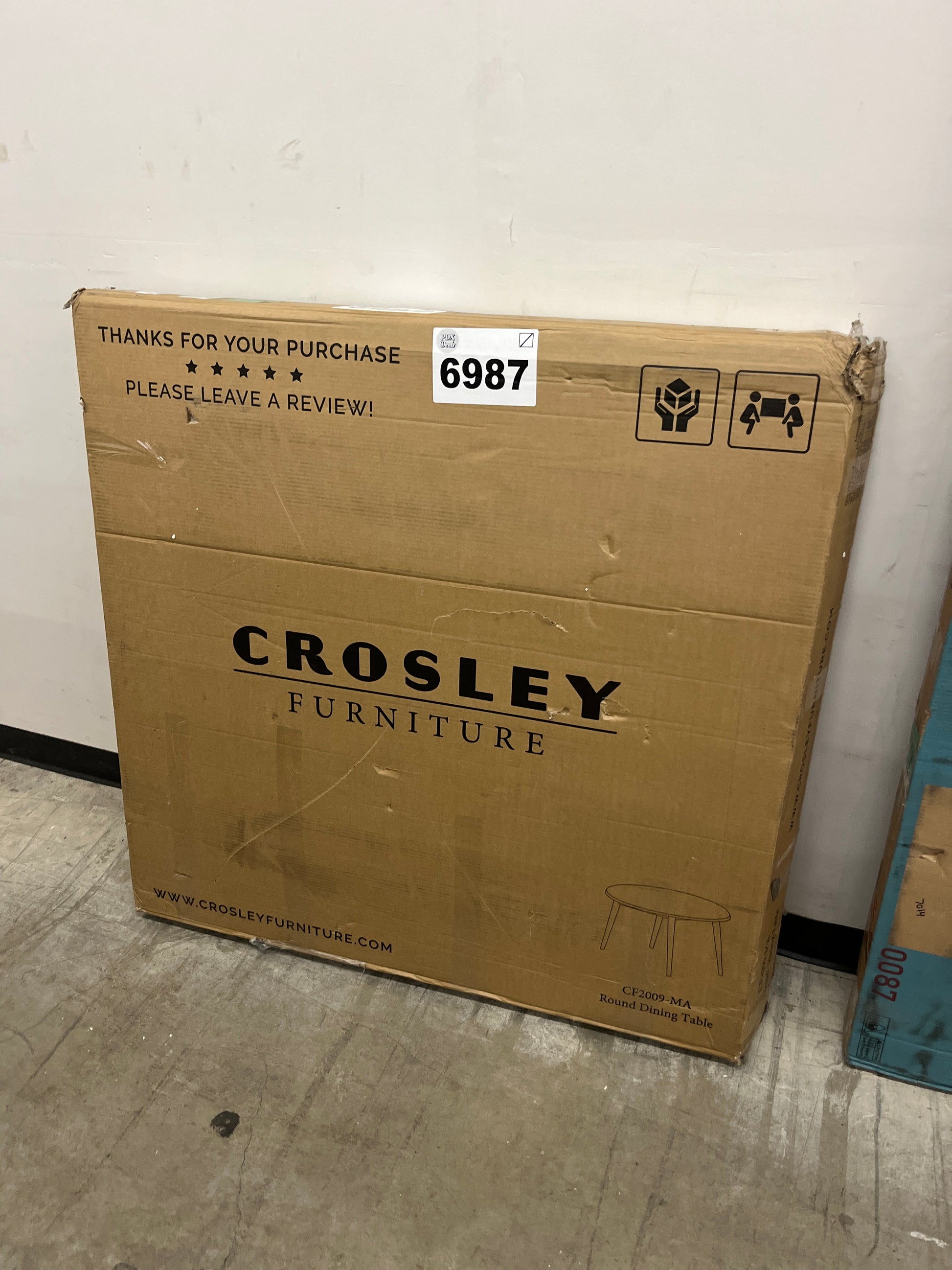 Crosley Furniture Landon Mid-Century Modern Round Wood Dining Table, Mahogany - Retail $319