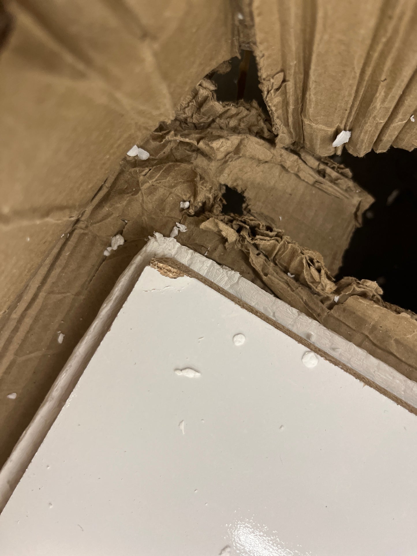 Boahaus Alana White Makeup Vanity Desk with Mirror and Lights, Crystal Knobs, 5 Drawers for Ample Storage, Glas Top, Elegant White Dressing Table with Mirror for Bedroom - Retail $254