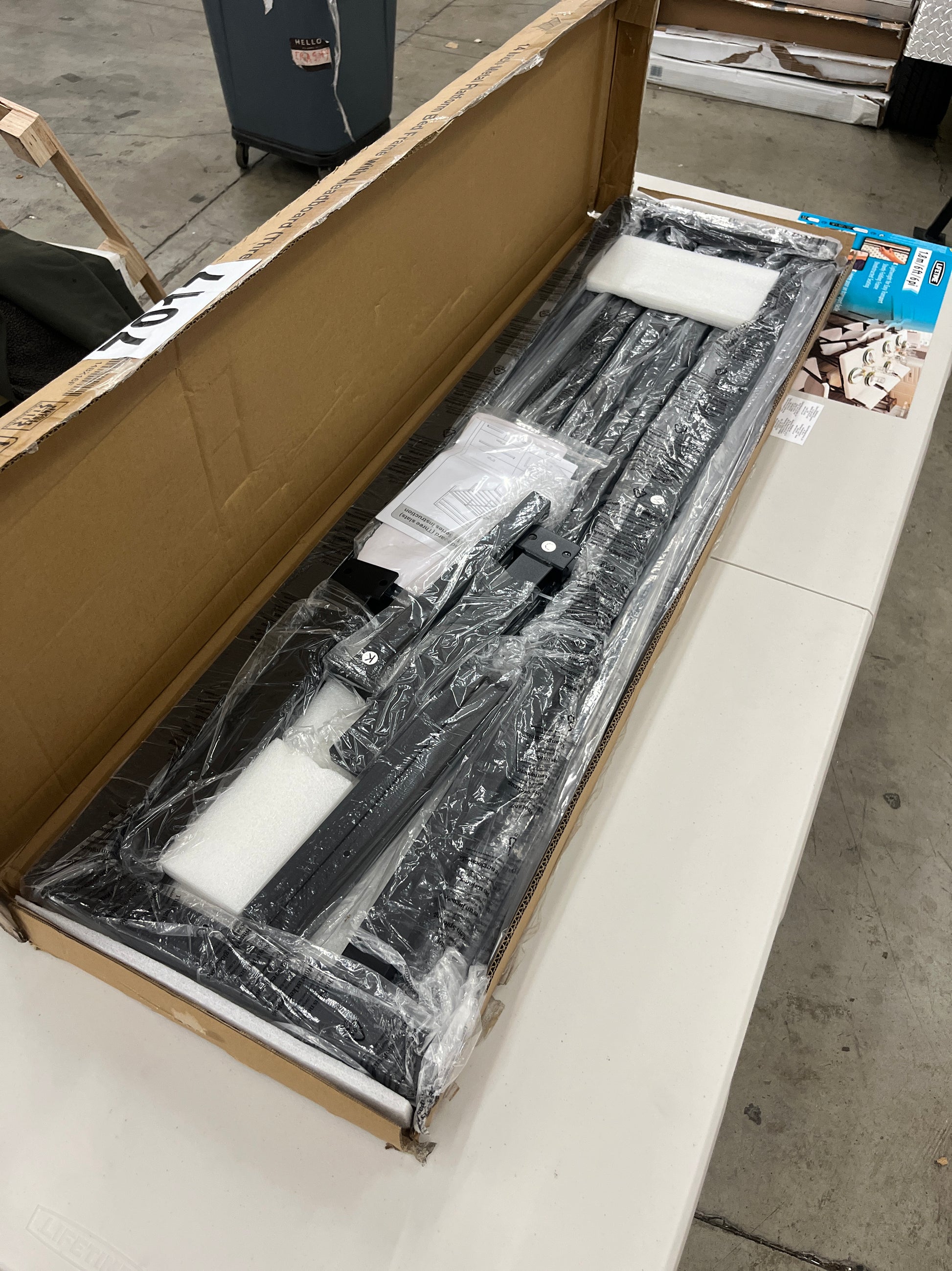 Best Price Mattress 14 Inch Metal Platform Beds w/ Heavy Duty Steel Slat Mattress Foundation (No Box Spring Needed), King Size, Black - Retail $93