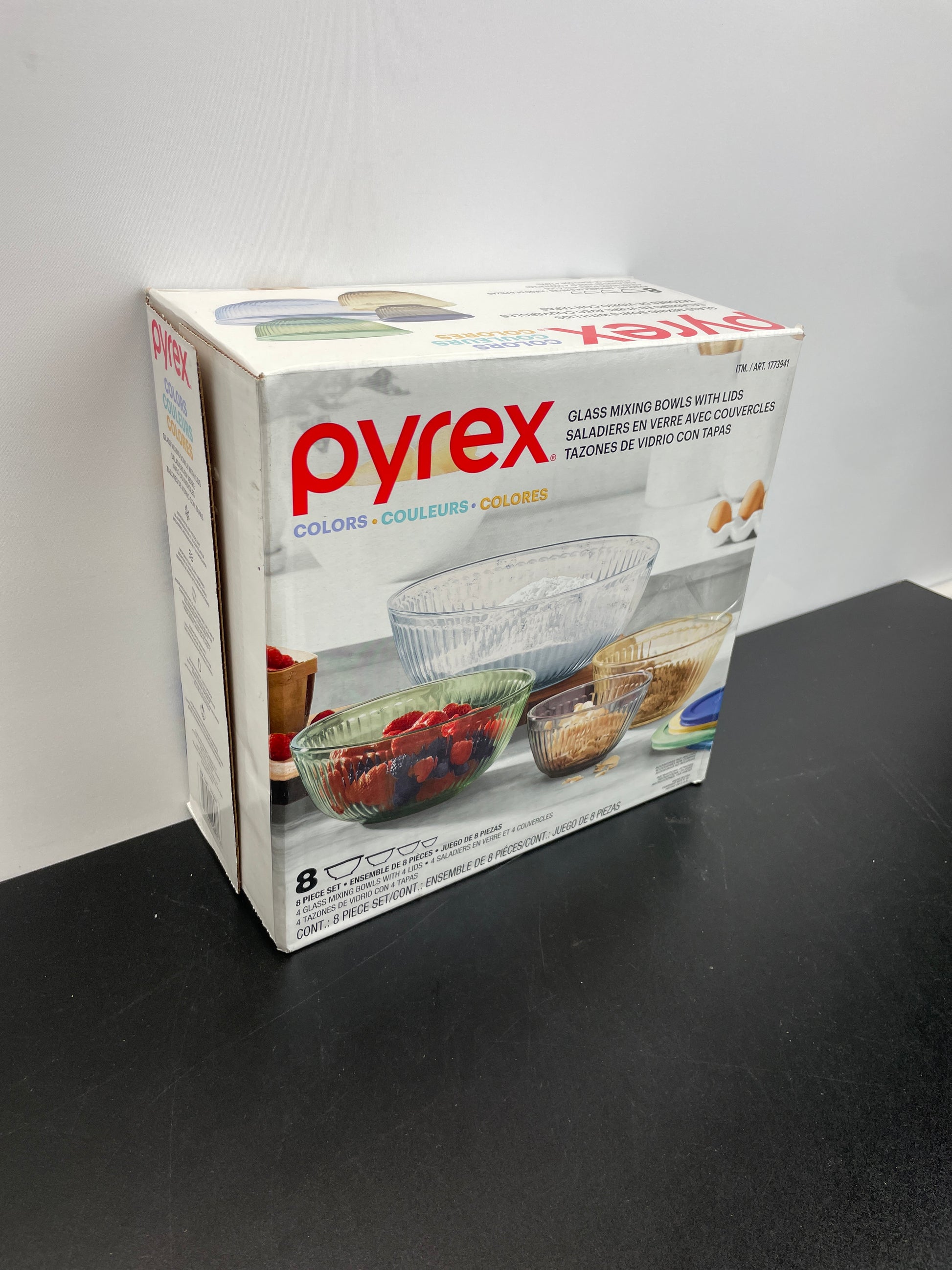 PYREX 8PC COLORED GLASS - Retail $16
