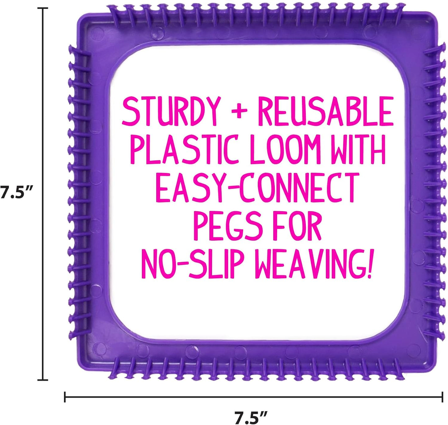 Made By Me Ultimate Weaving Loom, Includes 378 Craft Loops & 1 Weaving Loom with Tool, Makes 25 Projects, 9 Rainbow Colors of Weaving Loops, Hook & Loop Potholder Kit, DIY Weaving Kit