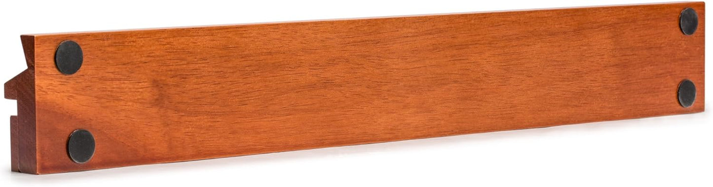 Yellow Mountain Imports Classic Chestnut Color Wooden Mahjong Game Racks with Pushers, 18 Inches - Set of 4 (Includes Magnetically Attached Mahjong Pushers)