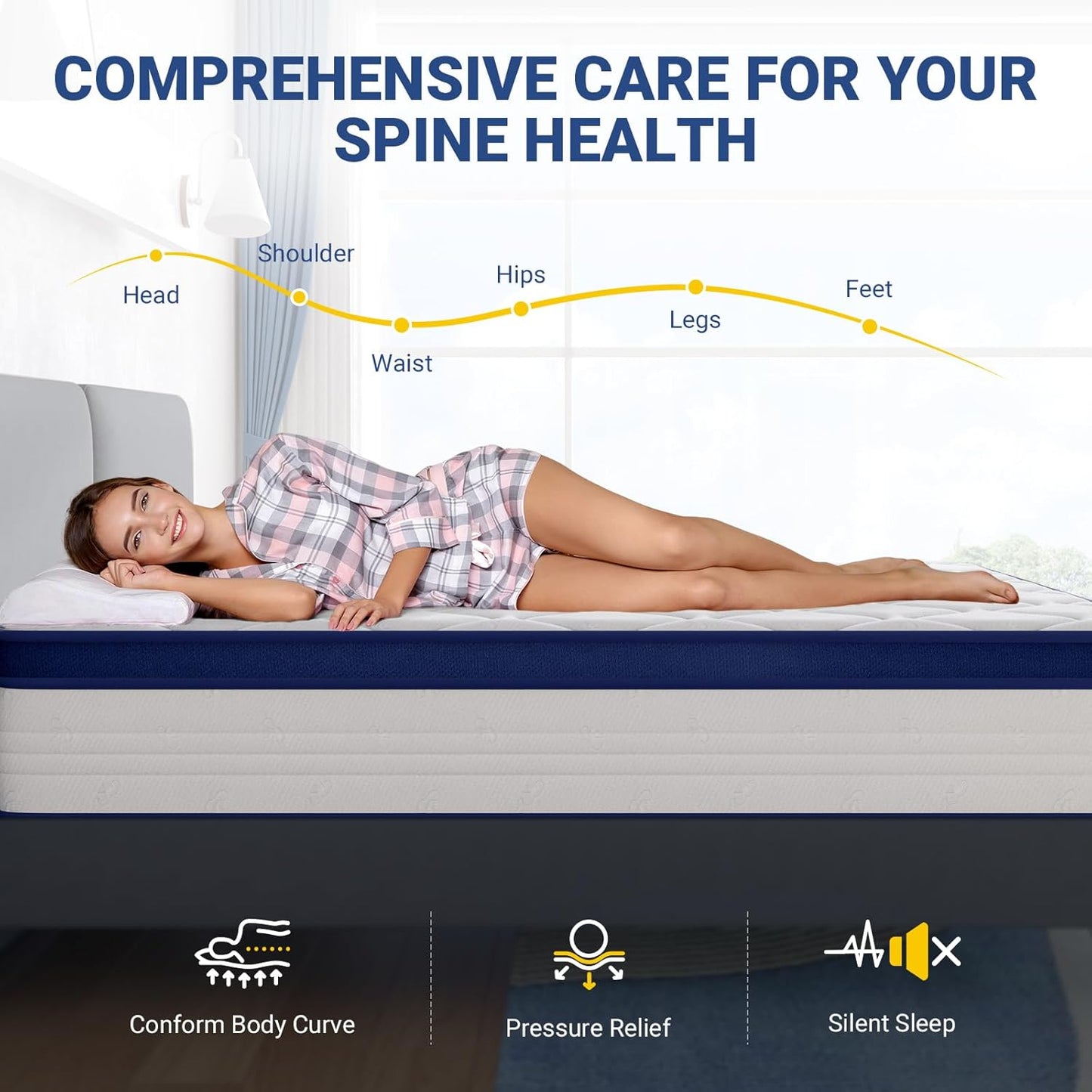 NEW - Avenco 12 Inch FULL Size Mattress, Medium Soft, Hybrid Spring Mattresses with Comfort Foam and Pocket Coils for Pressure Relief & Motion Isolation - Retail $229