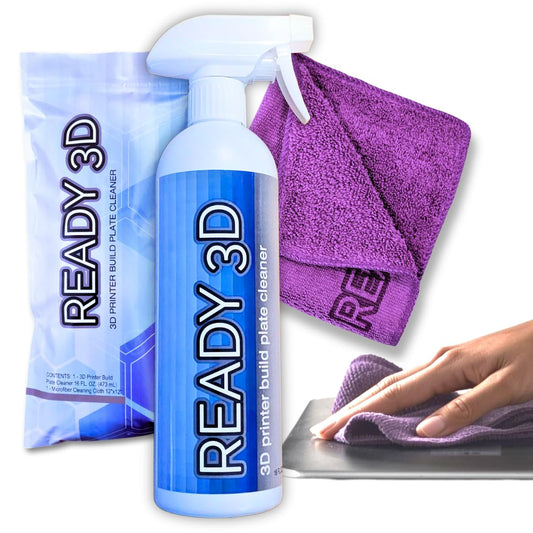 Printer High Quality Build Plate Cleaner, Non-Toxic, No Odor, Easy Clean, Rinse-Free Formula, Includes 12"x12" Microfiber Cleaning Towel (Build Plate Cleaner and Microfiber Cleaning Cloth)