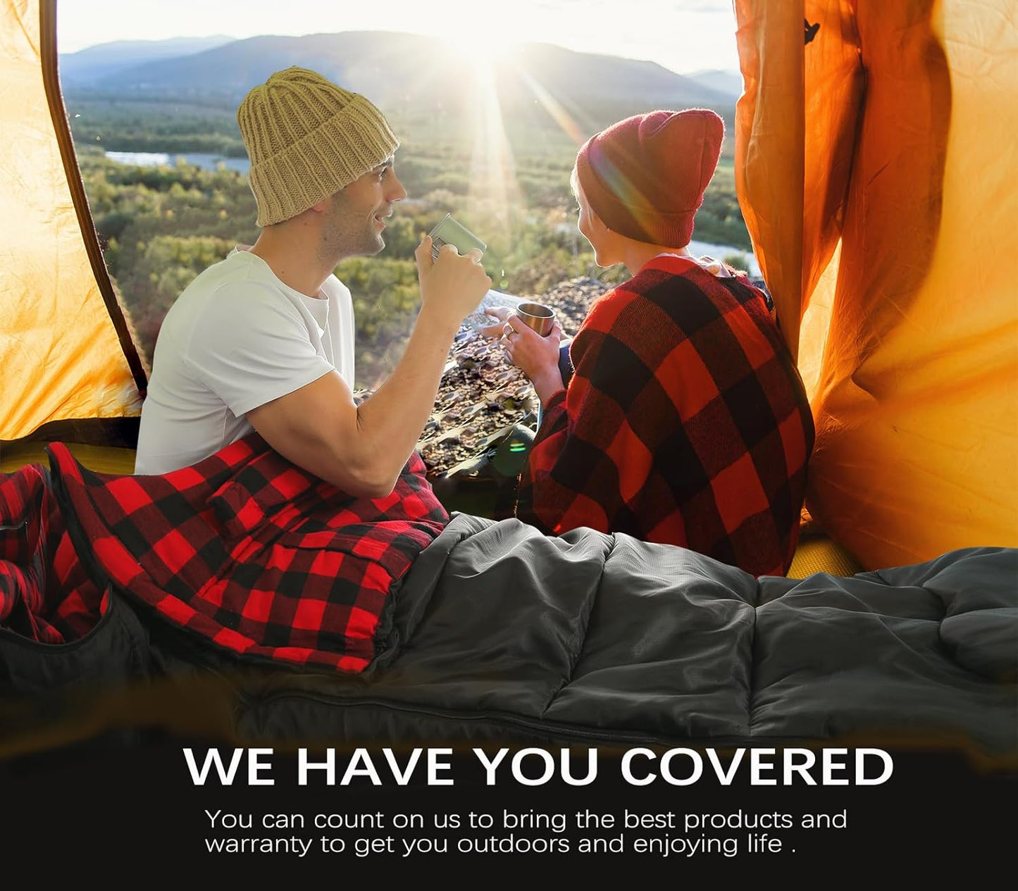 Sleeping Bag Cold Weather Sleeping Bags for Adults 0 Degree Sleeping Bag with Pillow Extra Large Flannel Big and Tall XXL Warm Winter Zero Degree Camping