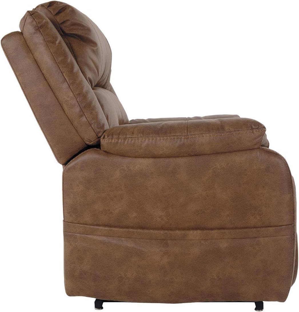 Like NEW - Signature Design by Ashley Yandel Faux Leather  Power Lift Recliner, Brown - Retail $739
