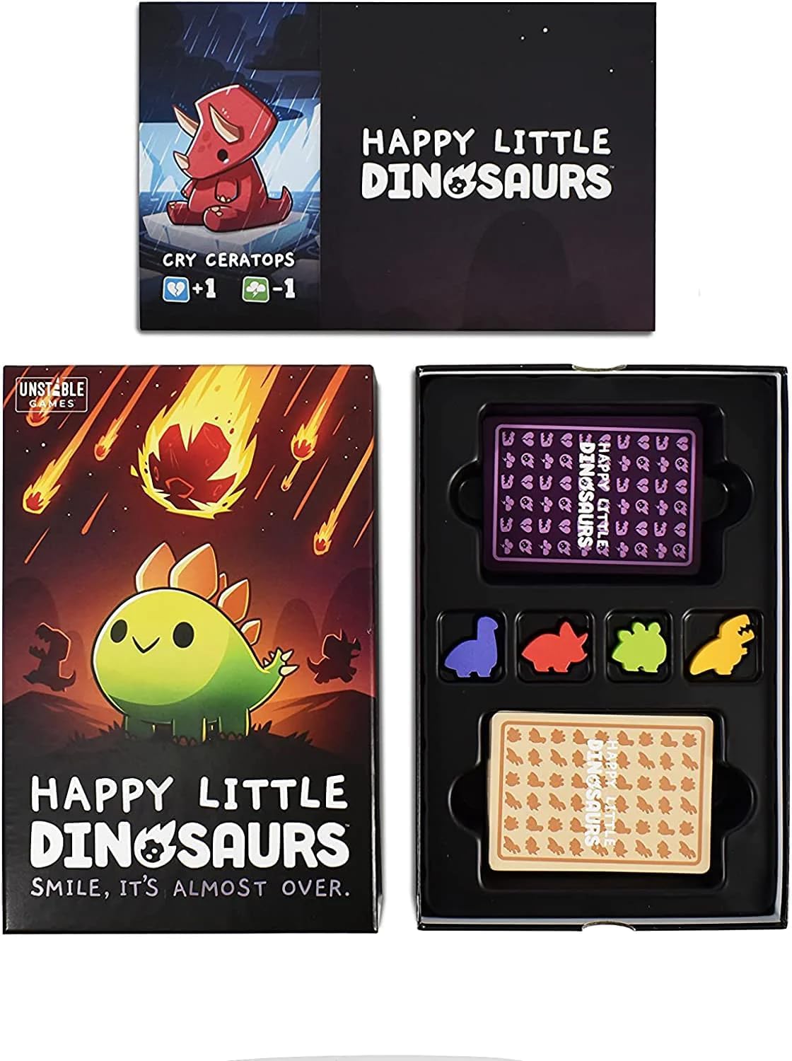 Happy Little Dinosaurs Base Game - Competitive Sabotage Funny Family Card Game For Kids, Teens, Adults - 2-4 Players