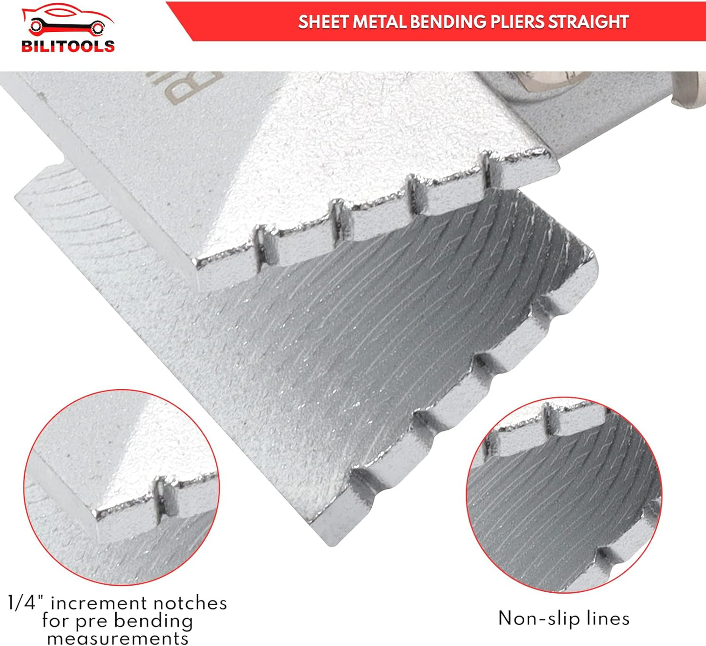BILITOOLS 3 inch Hand Seamers Sheet Metal Tools, Sheet Metal Bender Pliers Straight