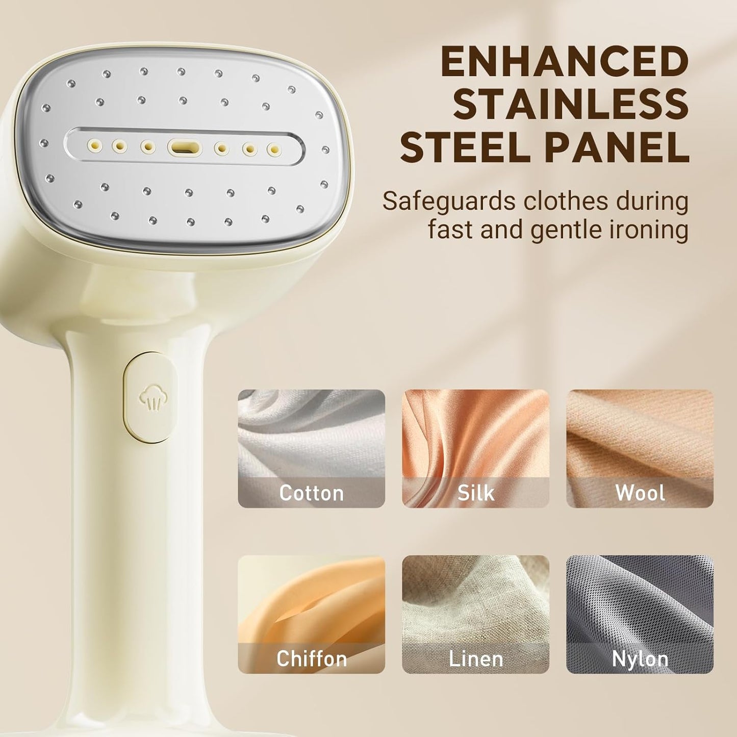 Steamer for Clothes, Handheld 10-second Fast Heat-up Clothes Steamer, Portable Travel Steamer