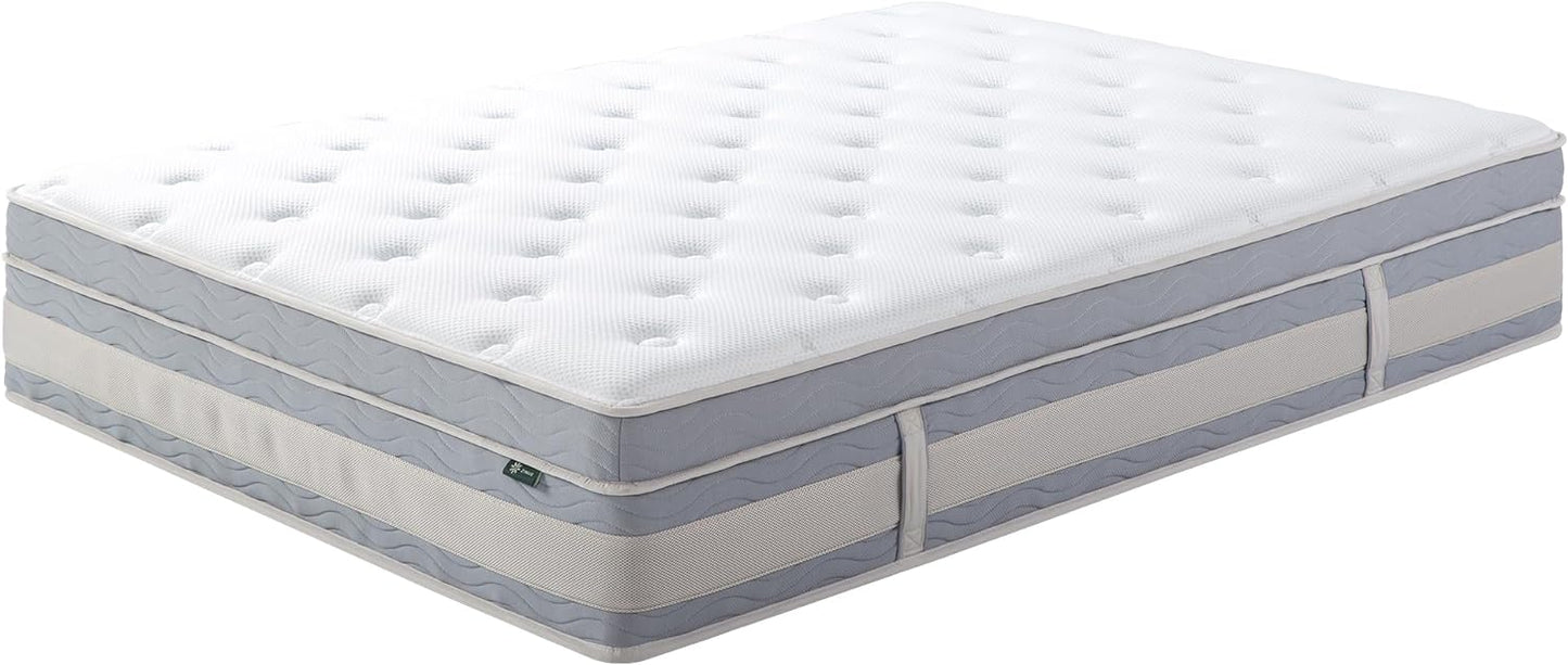 NEW - Zinus KING 14 Inch Cooling Comfort Support Hybrid Mattress [New Version], Fiberglass Free, Medium Plush, Cooling Motion Isolation, Certified Safe Foams & Fabric, Bed-in-A-Box, King - Retail $399