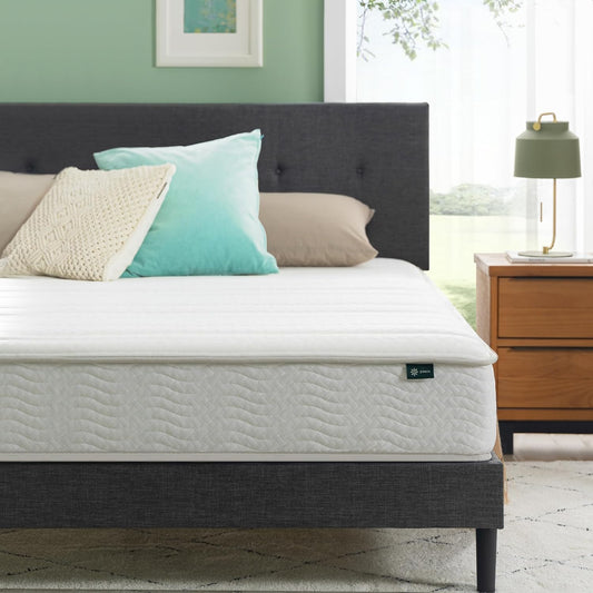 NEW - Zinus 8 Inch QUEEN Foam and Spring Hybrid Mattress [New Version], Fiberglass Free, Medium Firmness, Durable Support, Certified Safe Foams & Fabric, Bed-in-A-Box, Queen - Retail $199