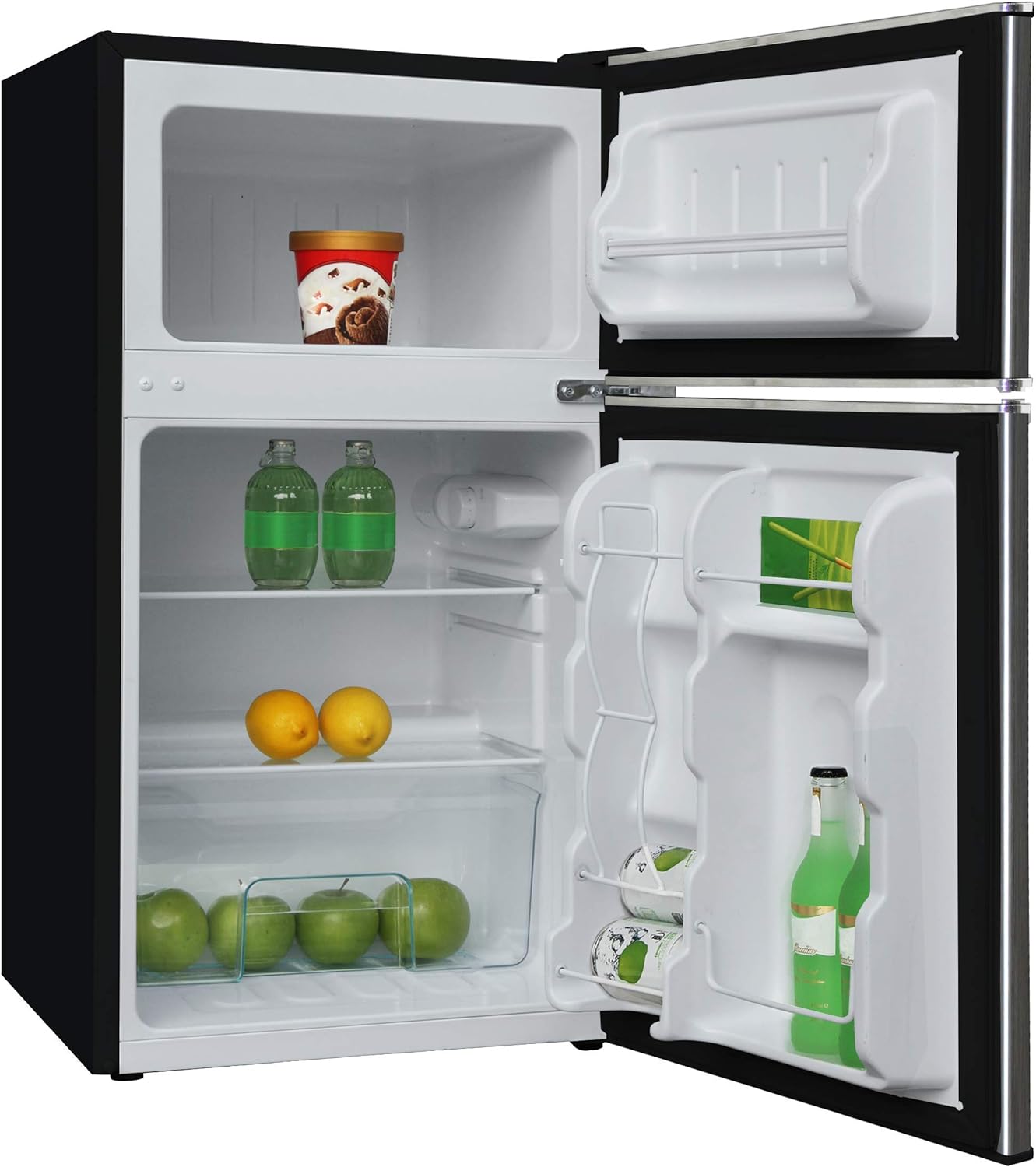 NEW - Frigidaire EFR341, 3.1 cu ft 2 Door Fridge and Freezer, Platinum Series, Stainless Steel, Double - Retail $219