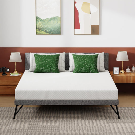 NEW - Queen 6 inch Gel Memory Foam Mattress for Cool Sleep & Pressure Relief, Medium Firm Mattresses CertiPUR-US Certified/Bed-in-a-Box/Pressure Relieving (6 in, Queen) - Retail $109