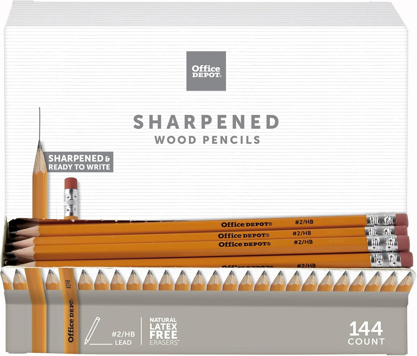 Office Depot® Brand Gravity Feed Woodcase Pre-Sharpened Pencils, 2.2 mm, HB Hardness, Yellow, Box Of 144 Pencils - Retail $15