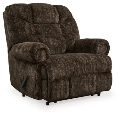NEW - Signature Design by Ashley Dark Brown Movie Man Classic Tufted Velvet Manual Zero Wall Recliner - Retail $690