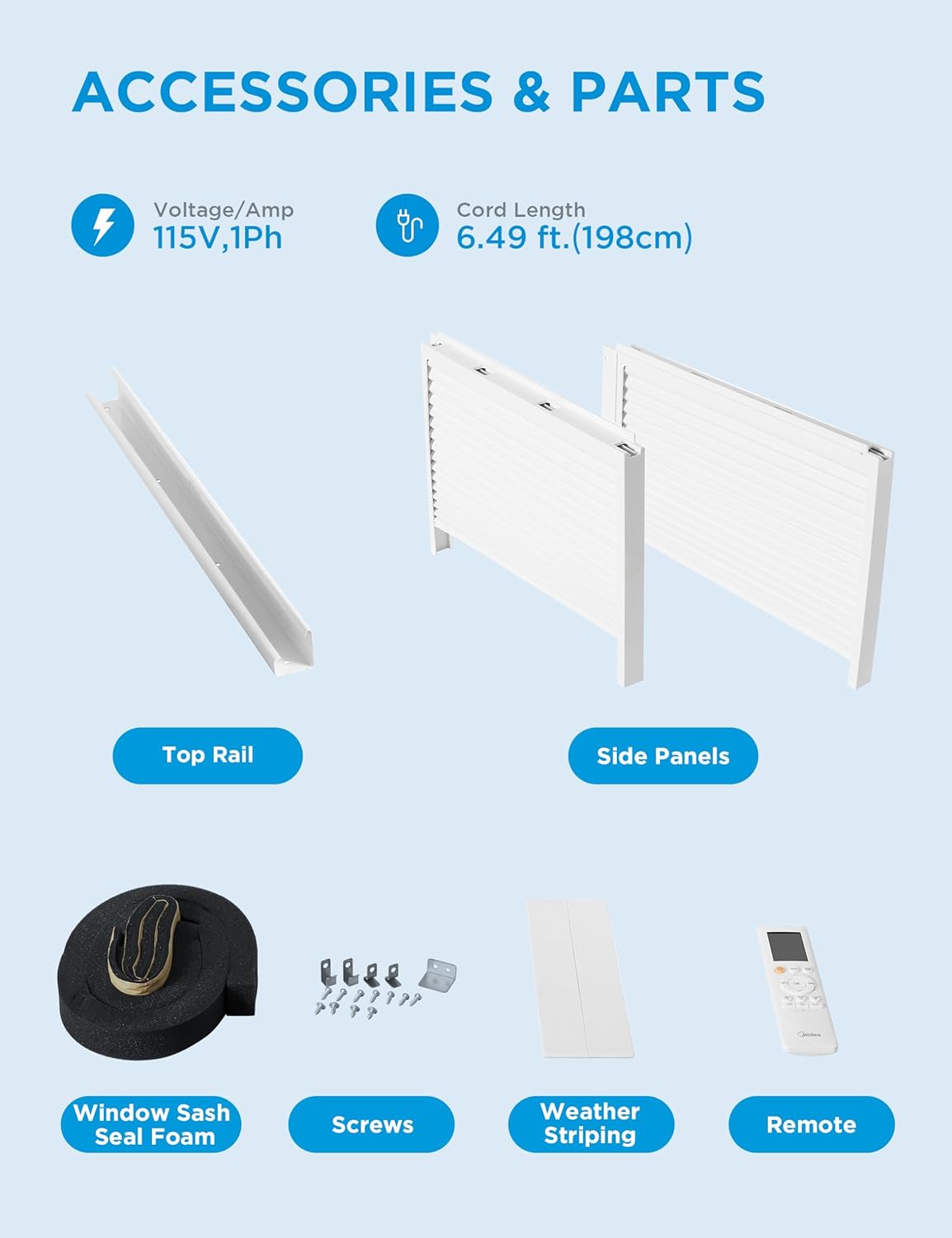 NEW - Midea MAW12HV1CWT EasyCool Smart Inverter Air Conditioner Window Unit with Heat, 12,000 BTU, White - Retail $469