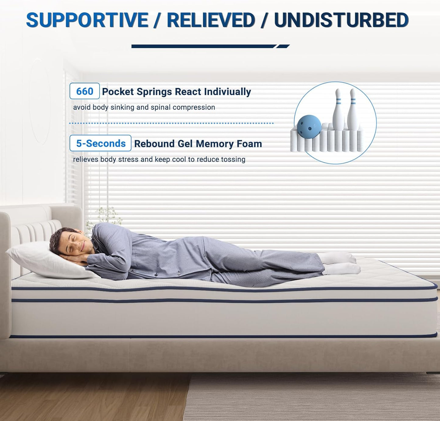 NEW - Avenco Full Size Mattress 10 Inch, Hybrid Full Mattresses, CertiPUR - Retail $215
