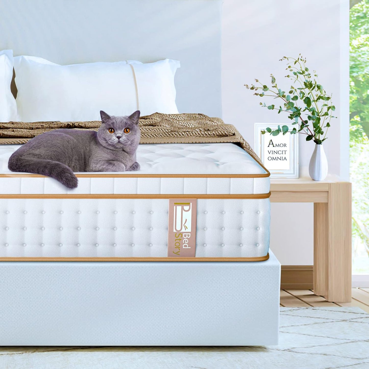 NEW - BedStory Queen Mattress, 14 Inch Gel Memory Foam Hybrid Mattress in a Box, Queen Size Mattress with Individually Wrapped Pocket Coils for Supportive and Pressure Relief, Made in USA,Black - Retail $543
