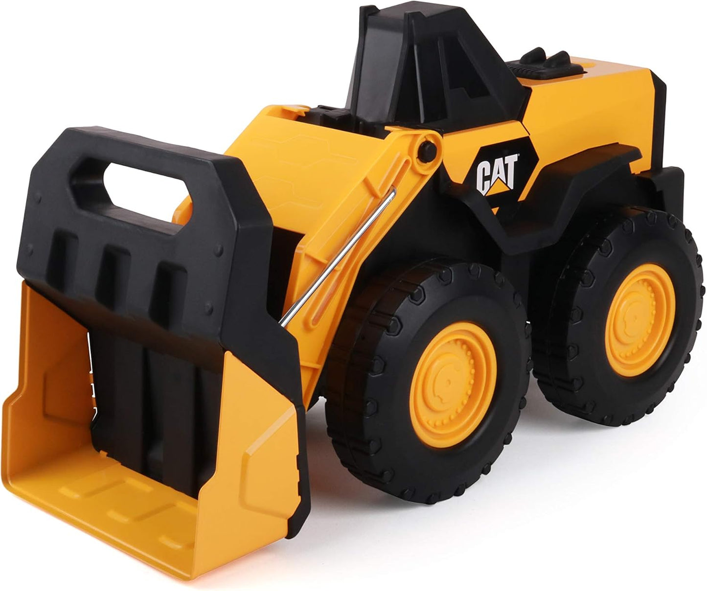 Cat Construction Toys, Real Steel Max Wheel Loader 16” – Real Steel Body, Working Arm & Bucket, Oversize All-Terrain Wheels, Heavy-Duty Construction Vehicle for Indoor/Outdoor Play, Kids Ages 3 +