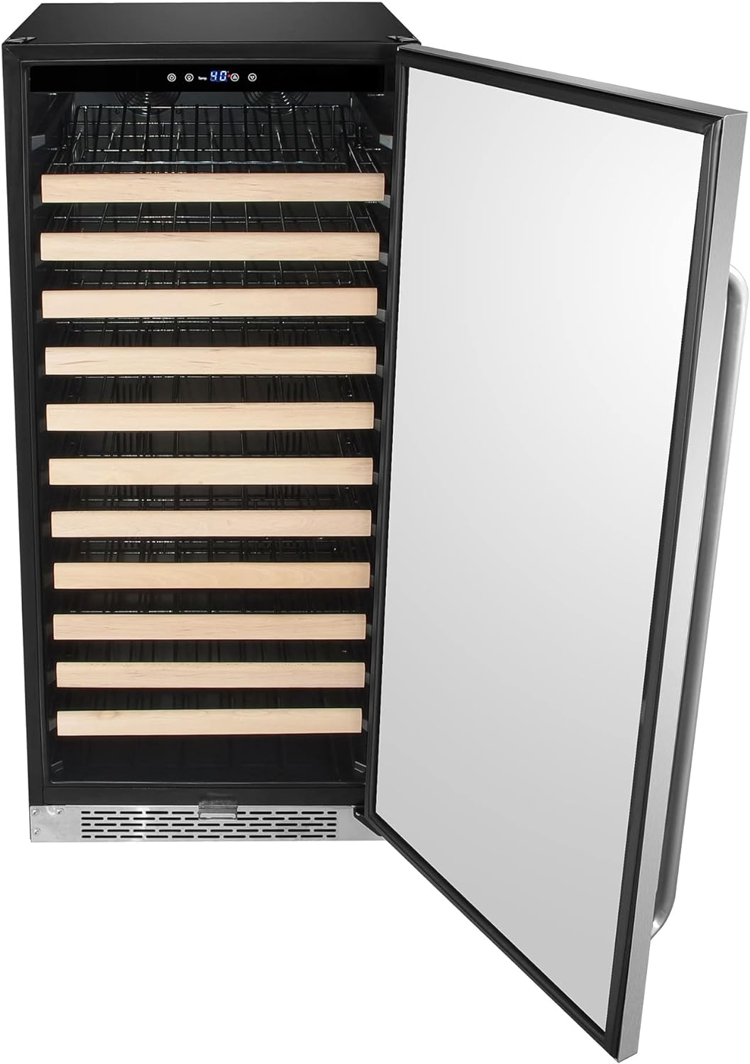 NEW - Whynter BWR-1002SD 100 Built-in or Freestanding Stainless Steel Compressor Large Capacity Wine Refrigerator Rack for Open LED Display, Black-100 Bottle, Black - Retail $1083