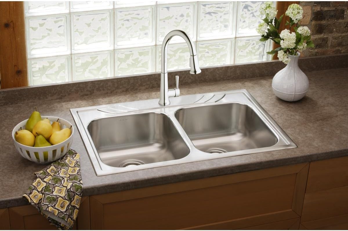 NEW - Elkay Everyday LK6000CR Single Hole Deck Mount Kitchen Faucet with Pull-down Spray and Forward Only Lever Handle, Chrome - Retail $181