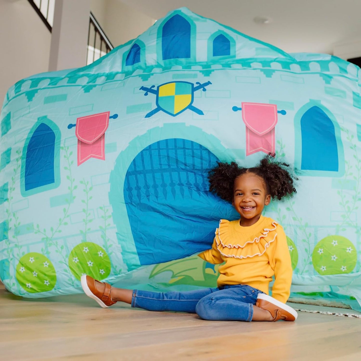 Chuckle & Roar - Inflatable Air Castle - Simple Imagination Play - Great for Toddlers - Ages 3 and Up