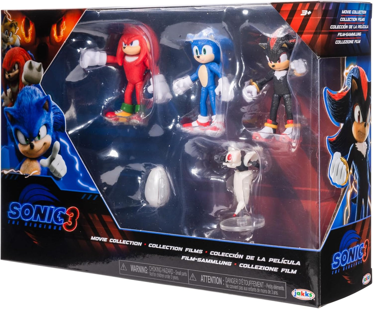Sonic 3 Movie Action Figures 2.5-Inch Movie Collector Toy Figure Multi-Pack Includes Sonic Knuckles Shadow Buzz Bomber & Drone- Officially Licensed Toys